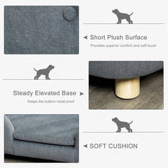 PawHut Water-Resistant Dog Sofa Bed – Grey