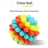 Colorful Rubber Dog Teething Ball for Teeth Cleaning