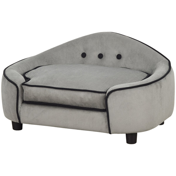 XS & Small Dog Sofa Bed with Washable Cushion – Grey