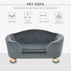 PawHut Water-Resistant Dog Sofa Bed – Grey